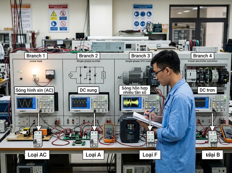 Cách chọn RCBO Type AC, A, F hoặc B
